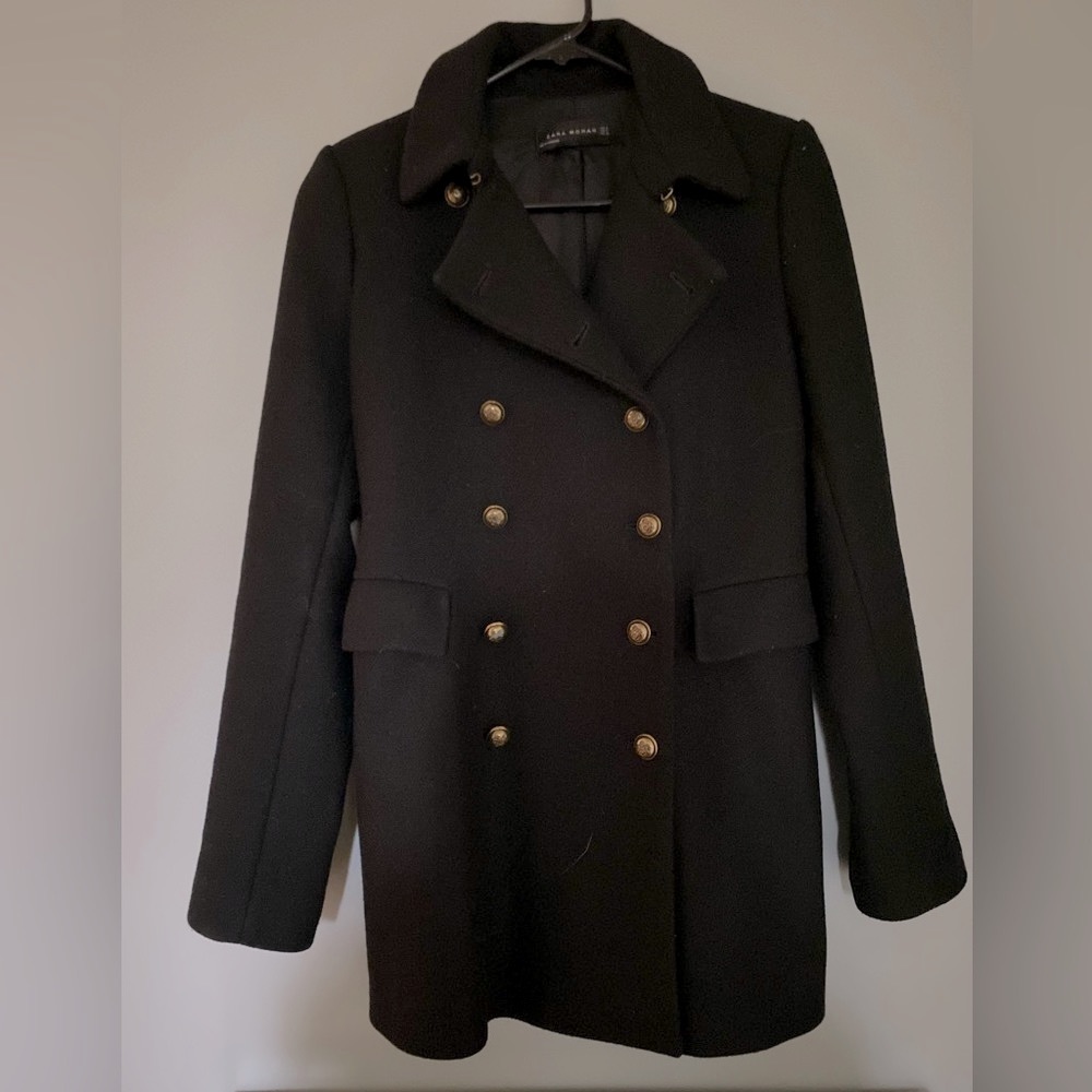 Zara Pea Coat w/ Gold Buttons